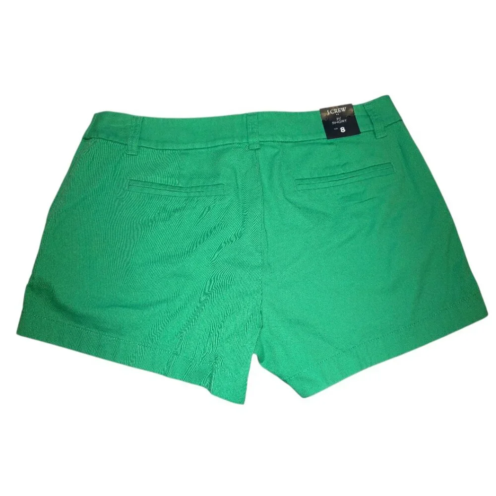 🏷️ NWT  🏷️ J CREW Green Chino Shorts  sz 8   🏷️ NWT  🏷️ - Picture 2 of 6